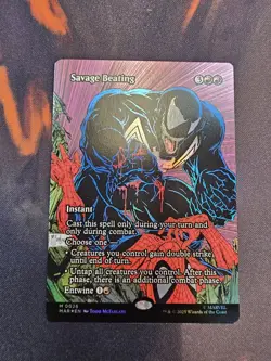 Magic The Gathering Spider-Man Savage Beating Borderless Foil NM - Pack Fresh 🔥 - Image 1