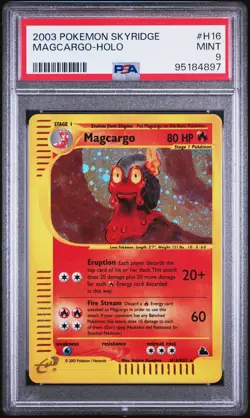 PSA 9 MAGCARGO H16/H32 | E-Series Skyridge Crystal Holo Pokemon Card - Image 1