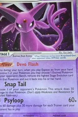 Espeon EX Pokemon 2005 Unseen Forces 102/115 Holo Bleed - Image 4