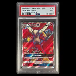 2018 Pokemon Sun & Moon Celestial Storm #153 FA/Blaziken GX PSA 9 MINT - Image 1