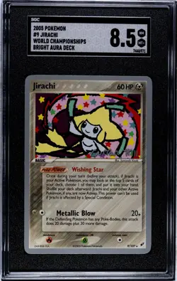🔥2005 Pokemon Promo World Championship Bright Aura Jirachi #9/107 (SGC8.5) - Image 1