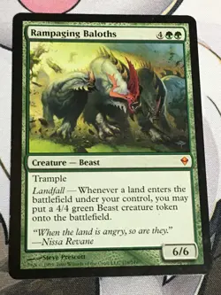 C6005 MAGIC MTG ZENDIKAR RAMPAGING BALOTHS #178 LP MYTHIC - Image 1