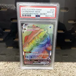 Pokemon Drednaw VMAX Secret Rare 075/073 Champion's Path PSA 10 Holo 2020 - Image 1