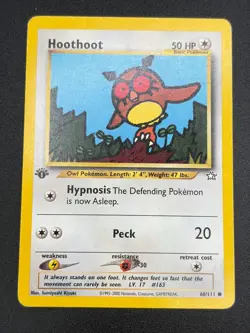 Hoothoot MP 60/111 Common Neo Genesis Pokemon 1st Edition - Image 1