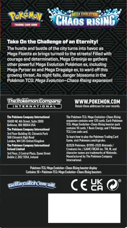 Pokemon TCG: Mega Evolution—Chaos Rising Booster Display (18 Booster Packs) - Image 3