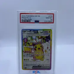 Pikachu EX 219/191 Pokemon Surging Sparks Special Full Art Rare PSA 10 - Image 1