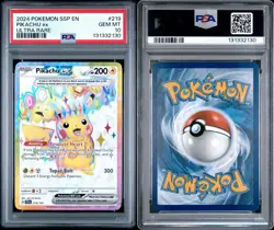 2024 POKEMON SSP EN-SURGING SPARKS ULTRA RARE #219 PIKACHU EX PSA 10 - Image 3