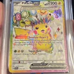 Pokemon Pikachu ex 219/191 Sv08 Surging Sparks Holo Ultra Rare PSA 10 EN - Image 3