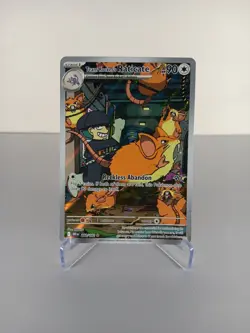 Team Rocket's Raticate 202/182 Illustration Rare Destined Rivals NM Pokemon Card - Image 1
