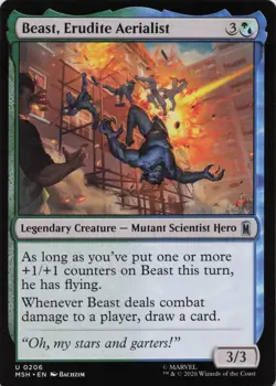 Beast, Erudite Aerialist 206 UC Marvel Super Heroes MTG NM/M - Image 1