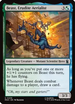 Beast, Erudite Aerialist 206 UC Marvel Super Heroes MTG NM/M - Image 3