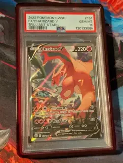 PSA 10 Charizard V #154 Alt Art Holo Gem Mint 154/172 Pokemon Brilliant Stars - Image 3