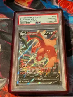 PSA 10 Charizard V #154 Alt Art Holo Gem Mint 154/172 Pokemon Brilliant Stars - Image 4