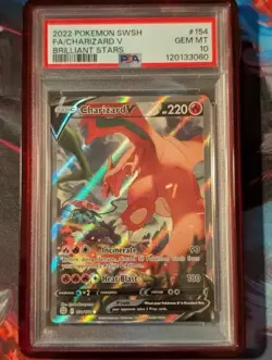 PSA 10 Charizard V #154 Alt Art Holo Gem Mint 154/172 Pokemon Brilliant Stars - Image 5