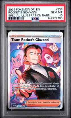 2025 Pokemon Destined Rivals #238 Rocket's Giovanni SIR PSA 10 - Image 1
