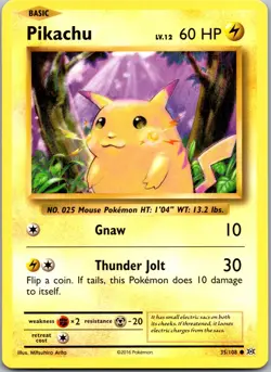 PIKACHU 35/108 C EVOLUTIONS POKEMON NM - Image 1