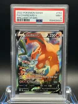 PSA 9 MINT ✨ - 2022 Pokemon Charizard V 154/172 Alt Art Brilliant Stars - Image 1