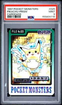 1997 Pocket Monsters Carddass #025 Pikachu-Prism Carddass PSA 9 - Image 1