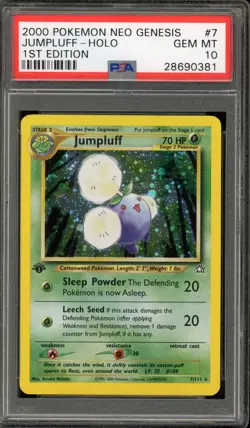 Pokemon Jumpluff Neo Genesis 1st Edition Holo Rare #7 PSA 10 Gem Mint - Image 1