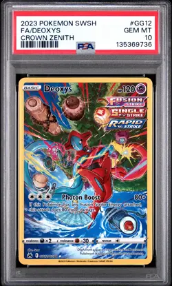 2023 POKEMON SWORD & SHIELD CROWN ZENITH #GG12 FULL ART/DEOXYS PSA 10 - Image 1