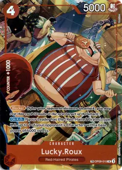 Lucky.Roux (TR) OP09-015 One Piece A Fist of Divine Speed Treasure Rare NM - Image 1