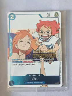 One Piece Card Game CCG TCG Girl Nami P-096 Pre Release Winner Promo SEALED - Image 1
