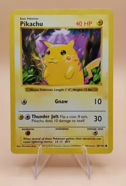 Pikachu Red Cheeks Shadowless Base Set 58/102 Pokemon Card - WOTC 1999 B - Image 1