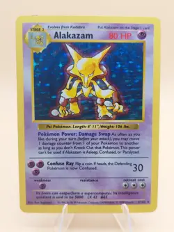 Alakazam Shadowless Holo Rare Base Set 1/102 Pokemon Card - WOTC 1999 - Image 1