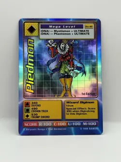 Piedmon BO-42 Digimon Digi Battle Series 1 Card 1999 Bandai NM Holo 1st ed - Image 1