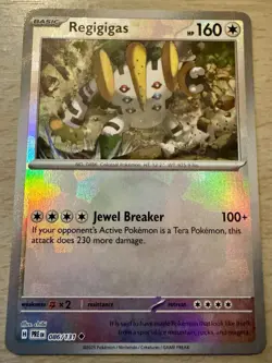 Pokemon TCG Regigigas 086/131 Prismatic Evolutions Pokeball Reverse Holo Card - Image 1