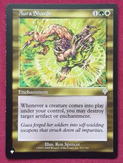 Magic The Gathering THE LIST - INVASION AURA SHARDS green/white card MTG - Image 1