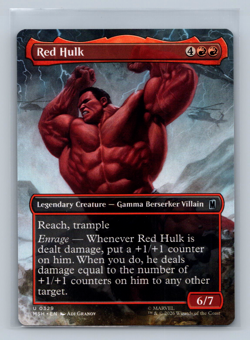 Magic The Gathering Marvel Super Heroes #329 Red Hulk Borderless - Image 1
