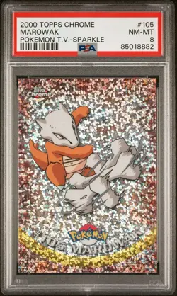 MAROWAK #105 - SPARKLE 2000 Topps Chrome Pokemon - PSA 8 NM/MINT - Image 2