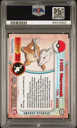 MAROWAK #105 - SPARKLE 2000 Topps Chrome Pokemon - PSA 8 NM/MINT - Image 3