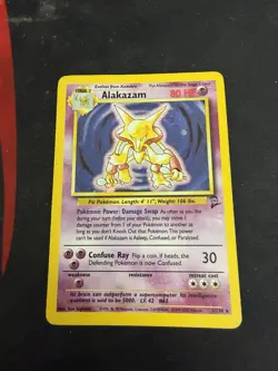 Pokemon Alakazam TCG Base Set 2 1/130 Holo Unlimited Rare LP/NM + SWIRL! - Image 1