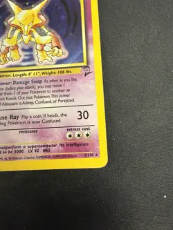 Pokemon Alakazam TCG Base Set 2 1/130 Holo Unlimited Rare LP/NM + SWIRL! - Image 5