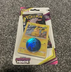 Pokemon TCG Unified Minds Pikachu SM206 Sealed Blister Pack (English) - Image 1