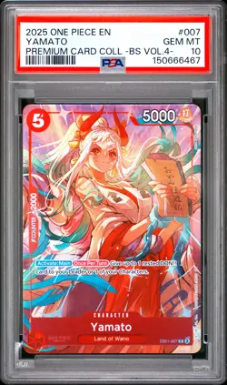 2025 ONE PIECE PREMIUM CARD COLLECTION -BEST SELECTION VOL.4 - YAMATO PSA 10 - Image 1