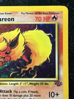 Flareon Jungle 3/64 - Unlimited Holo Rare Card - Pokemon Card TCG -MP (LP front) - Image 2