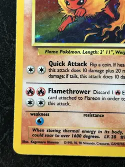 Flareon Jungle 3/64 - Unlimited Holo Rare Card - Pokemon Card TCG -MP (LP front) - Image 4