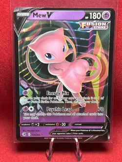 2021 Pokemon Card **Mew V** Fusion Strike Set 113/264 - Ultra Rare V Full Art - Image 1