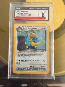 Dark Dragonite CGC 8 Team Rocket 5/82 Holo CGC 8 NM/Mint Pokemon TCG - Image 1