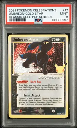 PSA 9 2021 POKEMON CELEBRATIONS #17 UMBREON-GOLD STAR KARTE - Image 1