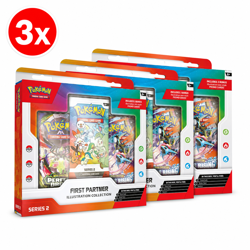 ✅ 3x Pokemon TCG First Partner Illustration Collection Series 2 ✅ SEALED IN HAND - Image 2
