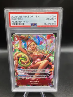 OP11-004 KUJYAKU PSA 10 2025 ONE PIECE A FIST OF DIVINE SPEED ALTERNATE ART - Image 1
