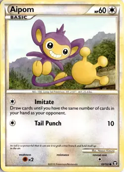 Aipom 55/102 Triumphant Pokemon Card TCG - Image 1