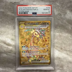 Pokemon TCG Card - Alolan Exeggutor ex 248/191 Gold Hyper Rare - PSA 10 GEM MINT - Image 1