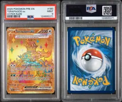 2025 POKEMON PRE EN-PRISMATIC EVOLUTIONS HYPER RARE #180 TERAPAGOS EX PSA 9 - Image 3