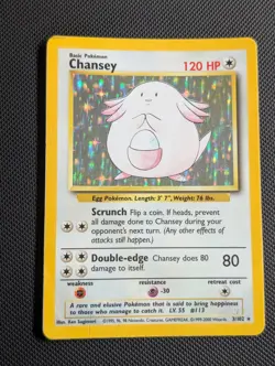 Chansey ✨ 4th Print Holo ✨ UK Base Set Pokemon Card 3/102 - 1999-2000 Rare - Image 1