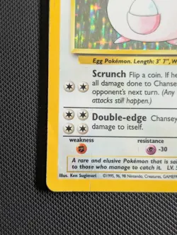 Chansey ✨ 4th Print Holo ✨ UK Base Set Pokemon Card 3/102 - 1999-2000 Rare - Image 4
